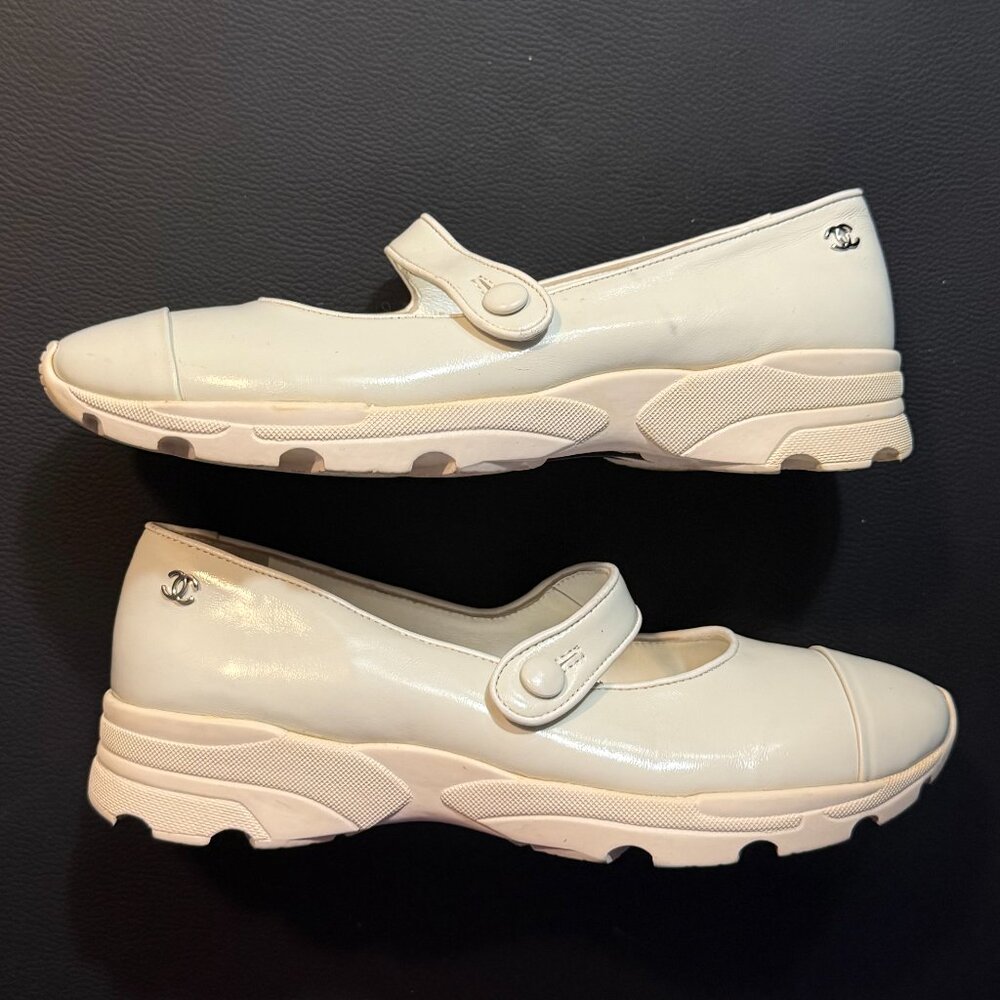 Chanel Cruise 2019 Collection White Mary Jane Shoes